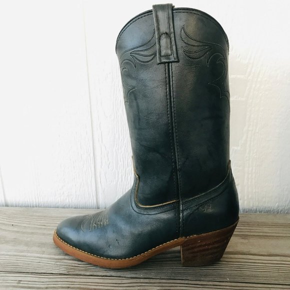 Vintage Dingo Acme Cowboy Western Boots Mens Sz 8 EW Gray Leather Campus - Picture 11 of 11